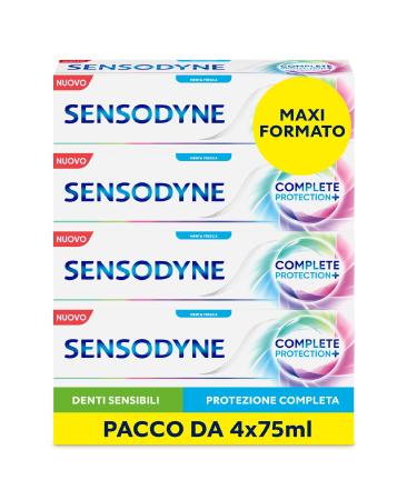 Sensodyne Complete Protection toothpaste with 8 benefits to reduce bleeding gums and keep teeth strong 4 x 75 ml - Buy Online on GoSupps.com