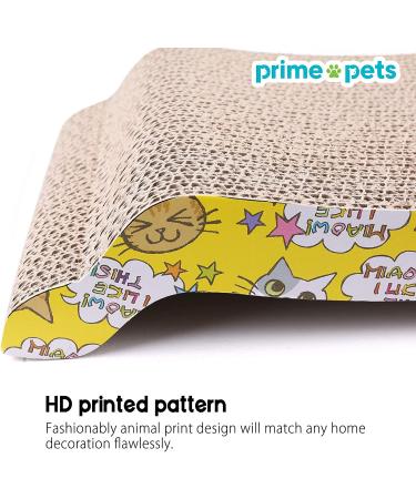 PrimePets 2 Pack Reversible Cardboard Cat Scratcher Pads with Catnip - Corrugated Cat Scratching Lounge Sofa Bed Replacement Pad - Buy Online on GoSupps.com