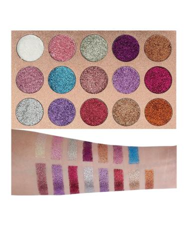 ROMANTIC BEAR 15 Colors Shimmer Glitter Eyeshadow Palette - Rainbow Pigment for Nude Beauty | International Shipping - Buy Online on GoSupps.com