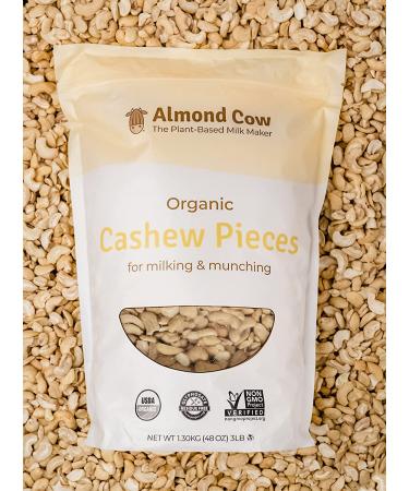 Organic Cashew Pieces for Plant-Based Milk Making - Almond Cow | 3lb Bulk, Vegan, USDA Organic, Non-GMO, Glyphosate Residue Free - Buy Online on GoSupps.com