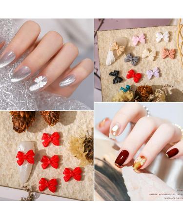 50Pcs Rhinestone Bow Tie Nail Kit - 9 Colors 3D Butterfly Diamonds for Nail Art Decoration - Buy Online on GoSupps.com