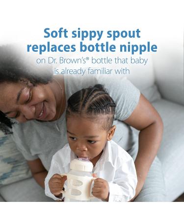 Dr. Brown's Milestones Wide-Neck Sippy Bottle 9oz 2 Pack - Light Pink & Ecru - Buy Online on GoSupps.com