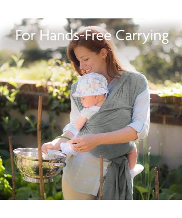 Izmi Essential Baby Wrap | Soft Stretch Cotton | 2 Hands-Free Carrying Positions | UK Hip Healthy Design | Birth to 9kg | Mid Grey - Buy Online on GoSupps.com