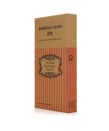Bdellium Tools Professional Pink Bambu Makeup Brush Set - 10pc Eyes Only with Roll-Up Pouch | International Shipping Available - Buy Online on GoSupps.com