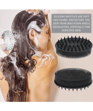 Silicone Body Scrubber Set - Exfoliating Body Brush, More Hygienic & Easy to Clean - Black - Buy Online on GoSupps.com