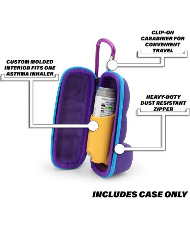 Asthma Inhaler Case with Lanyard and Carabiner Clip - Fits Standard and New Albuterol Inhaler Devices up to 4 Inches - Includes Asthma Case Only - Buy Online on GoSupps.com