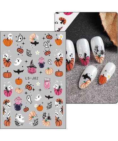JMEOWIO 9 Sheets Halloween Ghost Cute Pumpkin Nail Art Stickers Decals Self-Adhesive Nail Supplies Nail Art Design Decoration Accessories - Buy Online on GoSupps.com