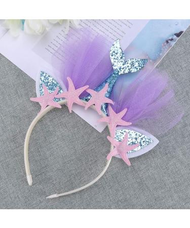 Lurrose Mermaid Headband - Glitter Hairband Party Accessory for Kids | Blue Starfish Hair Accessories - Buy Online on GoSupps.com
