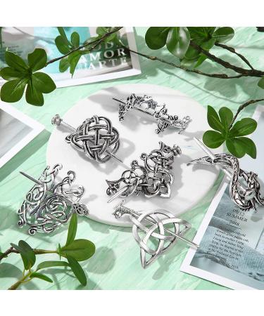 6-Piece Silver Celtic Hair Slide Set - Vintage Metal Hair Barrettes for Women and Girls - Buy Online on GoSupps.com