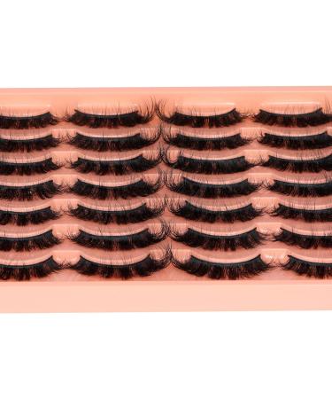 14 Pairs Eyelashes D Curl Russian Strip Lashes Wispy False Eyelashes Fluffy Eye Lashes Thick Fake Lashes 16mm Strip Lashes by Goddvenus Full strip lash - Buy Online on GoSupps.com
