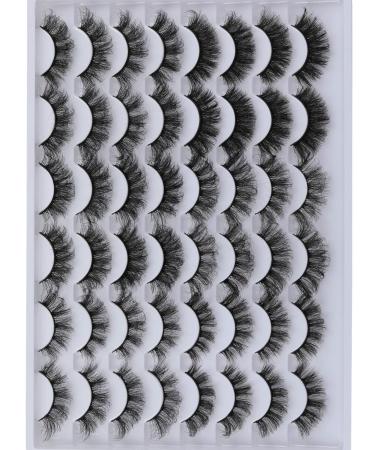 24 Pairs Mink Fluffy False Eyelashes 20MM Wispy Thick Volume D Curl - Multipack of A-Fluffy 6 Styles - Buy Online on GoSupps.com