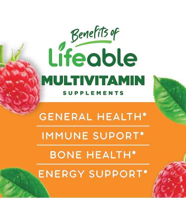 Lifeable Sugar Free Multivitamin for Women - Vegan, Great Tasting - 90 Gummies with Essential Vitamins and Minerals including Biotin, Zinc, and Ginseng - Buy Online on GoSupps.com