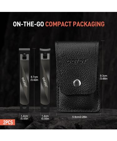 BEZOX Nail Clippers Set - Straight and Curved Blade - Premium Trimmer Cutter for Thick and Ingrown Nails - BLACK - Buy Online on GoSupps.com