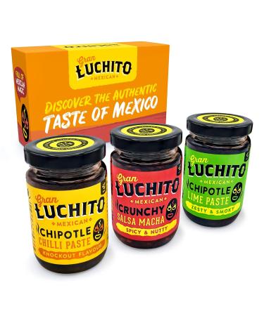 Gran Luchito Mexican Chili Gift Set - Authentic Chipotle Paste Salsa Macha & Chipotle Lime Jars | Perfect International Gift - Buy Online on GoSupps.com