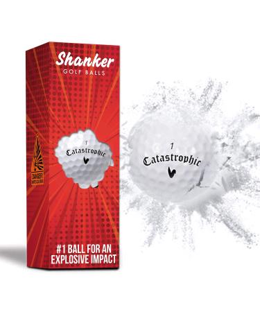 Shanker Golf Exploding Balls - Prank Balls That Explode on Impact - Funny Joke for Golfers (Sleeve of 3, Novelty)