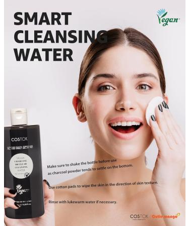 Vegan Charcoal Micellar Cleansing Water 16.9 fl. oz | Remove Makeup & Impurities | Ficus-Indica Stem | Balance Skin | International Shipping - Buy Online on GoSupps.com