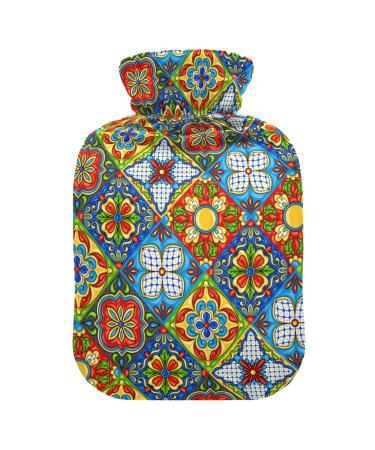 Mexican Talavera tile heat bottle with reference heat bottles for pain relief water heating pillows hot water bottle for adults 1 L