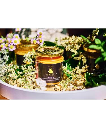 4x Cherry Blossom Honey 250g Caravella Fine Food Italian Spring Blossom Pure Raw Light amber colored with fruity floral notes Rich in antioxidants and vitamins Ideal for tea Cheese Breakfast - Buy Online on GoSupps.com