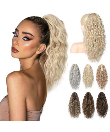 Brikabia blonde ponytail extension ponytail extension hair part with bracket long corrugated curly ponytail hair part clip in hair extension for women 40cm dirty blonde - Buy Online on GoSupps.com