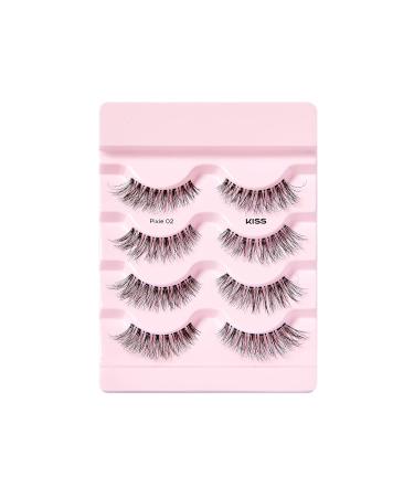 KISS Blowout Lash Collection - 4 Pairs Reusable Artificial Eyelashes with Glue | Pixie Style Multipack for Stunning Looks - Buy Online on GoSupps.com