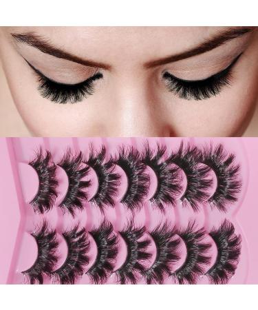 Manzelun Natural 18mm 3D Mink False Eyelashes - Long, Dramatic, and Wispy Russian Strip Lashes - 7 Pairs - Buy Online on GoSupps.com