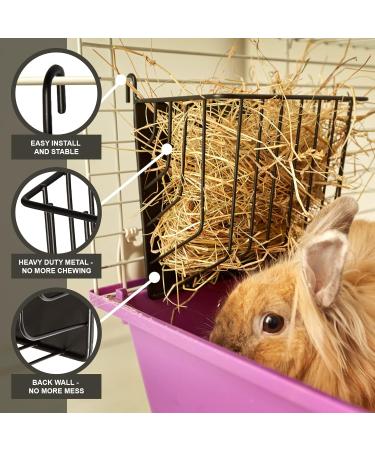 Hay Feeder for Rabbit Guinea Pig Bunny Chinchilla Heavy Duty Metal Rack Hay Holder - 7.3x4.3x6.7 inch - Buy Online on GoSupps.com