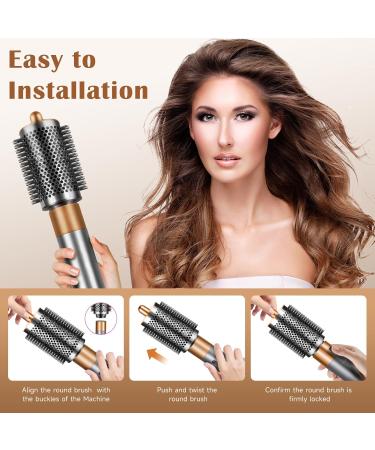 Large Round Volumizing Brush for Dyson Airwrap | Big Size Hair Blow Dryer Attachments & Accessories (Gold - Buy Online on GoSupps.com