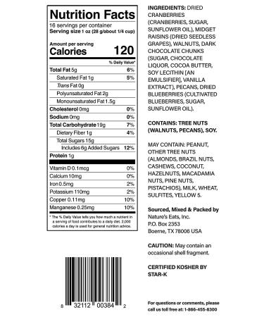 Nature's Eats Hearty Trail Mix with Chocolate - 16 oz - Buy Online on GoSupps.com