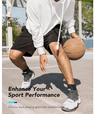 Fitomo Ankle Support Brace for Sprained Ligament | Injury Prevention & Recovery | Removable Stabilizers | Suitable for Shoes | Men & Women | White - Size L - Buy Online on GoSupps.com