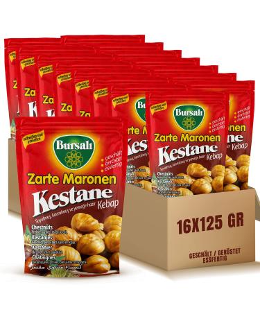 16x My Bazar Set Tender chestnuts peeled roasted ready to eat Sweet chestnuts cooked