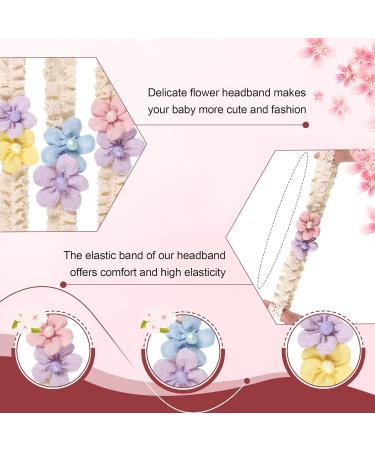 WUISOLQP Baby Girl Headband Set - 3PCs Soft Stretchy Hairbands for Babies, Elastic Lace Floral Hair Accessories for Child Toddler - Perfect for Party, Birthday, Christmas Photography - Buy Online on GoSupps.com