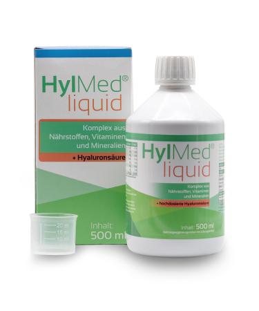 Hylmed Ha Liquid high-dose hyaluron drink with collagen zinc vitamins A C B2 B3 Biotin as a 50-day application 2: Liquid 500 ml