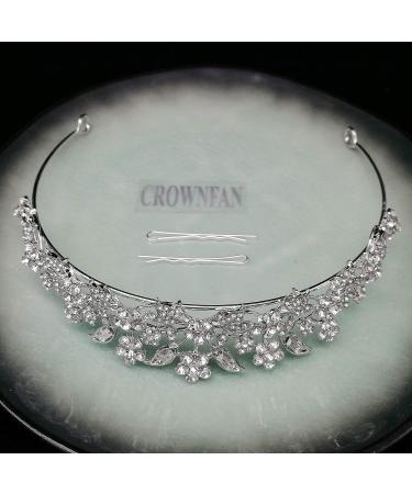 Rhinestone Crystal Tiara Headband Queen Princess Crown for Women - Silver - Buy Online on GoSupps.com