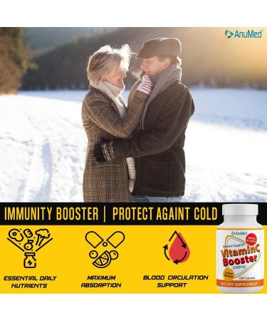 ANUMED Vitamin C 2000mg + Zinc 500mg + L-Lysine 500mg + Bioflavonoids 300mg - Immune System Booster | Antioxidants | Non GMO Gluten-Free Vegan (180 Capsules) - Buy Online on GoSupps.com