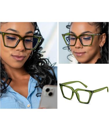Vintage Retro Oversized Cat Eye Blue Light Glasses for Women - Stylish Computer Eyewear - Buy Online on GoSupps.com