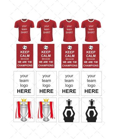 16 x Liverpool Football Champions Birthday Party Pack Edible Cake Topper & Cupcake Toppers Decorations - Buy Online on GoSupps.com