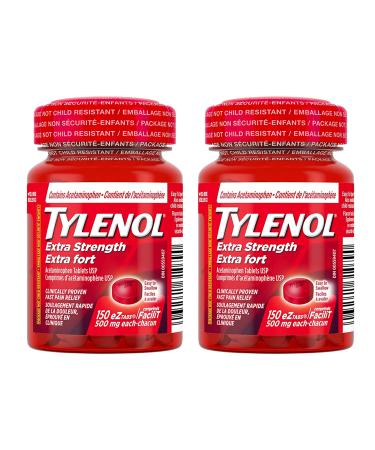 Tylenol Extra Strength 500 mg eZ Tab Pack of 2 (300tab Total)