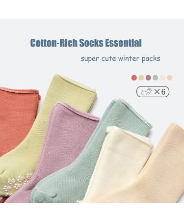 Non Slip Baby Winter Socks with Grips 6 Pairs 12-24 Months | Moon Tree Baby - Buy Online on GoSupps.com
