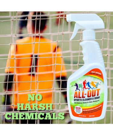 All Out Sports Stain Cleaner - Long-Lasting Formula for Shoes Jerseys Helmets & More | 24 Oz Spray Bottle | Effective Stain Removal for Sports Equipment - Buy Online on GoSupps.com