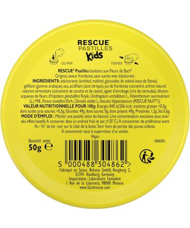 RESCUE NUIT KIDS - Jolis R ves - Pastilles Framboise Sans Alcool Sans Sucres - Apaisant Calmant et Relaxant pour Enfants - Favorise le Sommeil Serein et R parateur - 50g - Buy Online on GoSupps.com
