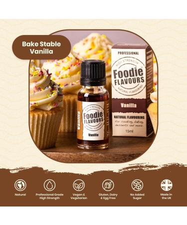 Vanilla Natural Food Flavouring 15ml - Foodie Flavours Vanilla 15 ml (Pack of 1) - Buy Online on GoSupps.com