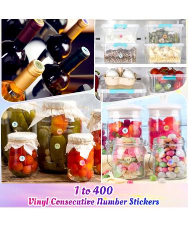 simarro 12 Sheets Number Stickers (Number 1-400) Self Adhesive Label Laser Stickers Waterproof Round Stickers for Organizing Nail Polish Bottle Nail Sample Stick Lipstick Organizing - Buy Online on GoSupps.com