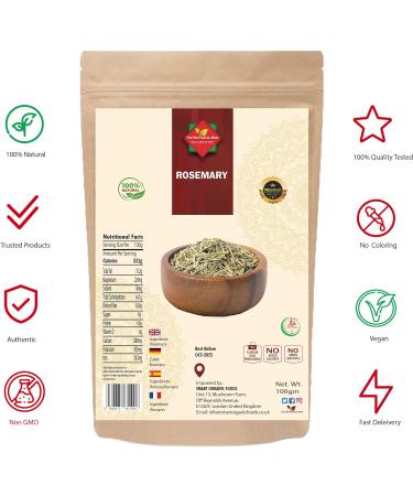 Dried Rosemary (100g/3.52oz) - Non GMO, Vegan, 100% Natural, Premium Quality - Buy Online on GoSupps.com