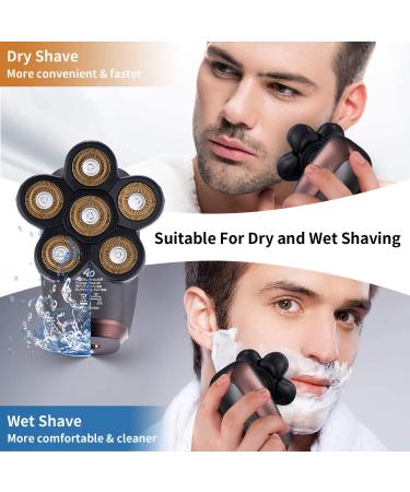 5 in 1 Electric Razor for Men - Wet/Dry Bald Head Shaver - Cordless Rechargeable Face and Head Shavers - Waterproof Grooming Kit with LED Display - Buy Online on GoSupps.com