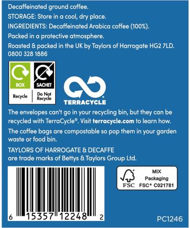 Taylors of Harrogate Decaffee Coffee Bags - Buy Online on GoSupps.com