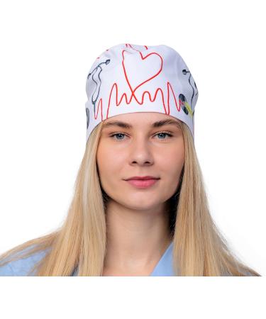 Print Scrub Caps for Nurses Doctors & EMTs | Stylish & Comfortable One Size Stethoscope Hat - Buy Online on GoSupps.com