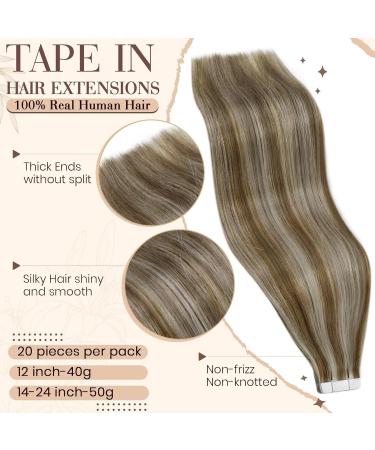 Buy Hetto Brown Blonde Tape In Extensions | Real Remy Hair | Smooth 30cm #P10/613 | 40g Quality - Buy Online on GoSupps.com