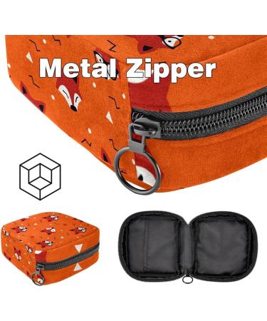 Cute Cartoon Fox Head Patterns - Women's Binding Storage Bag for Menstrual Pads & Menstrual Cups - Portable Zipper Bag for Teenagers & Girls - Buy Online on GoSupps.com