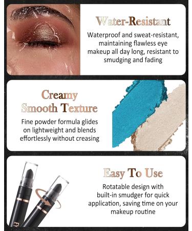  Lestpola Emerald Green Glitter Eyeshadow Stick Creamy Silky Waterproof Long Lasting Shiny Eye Pencil with Smudge Highly Pigmented Eye Makeup for No Wrinkles - Buy Online on GoSupps.com