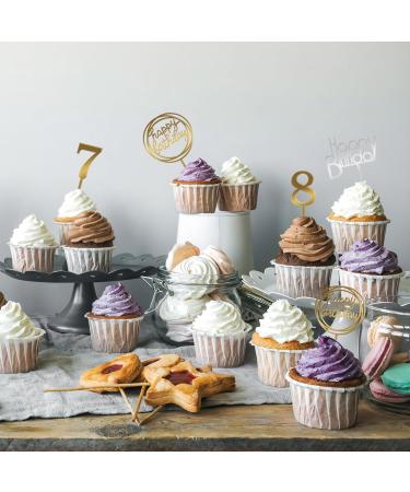 Acrylic Cake Topper 30PCS Happy Birthday Cake Topper Acrylic Cake Number 0-9 Birthday Cake Pick Cupcake Toppers for Birthday Party Cake Desserts Pastries Decorations - Buy Online on GoSupps.com